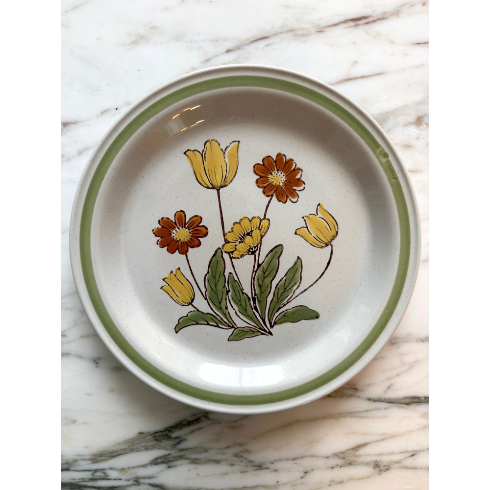 Vintage Country Casual Sunnyvale Japan 12" Floral Serving Platter Retro 70s